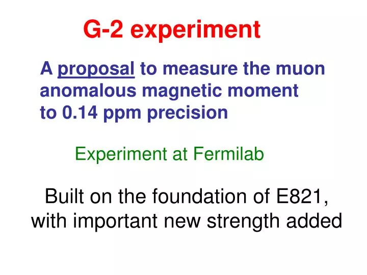 g 2 experiment