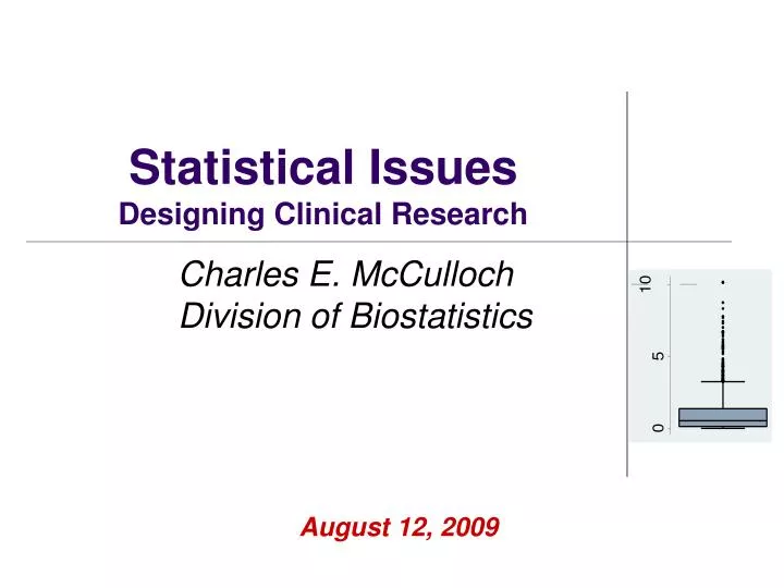statistical issues designing clinical research