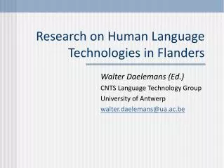 Research on Human Language Technologies in Flanders