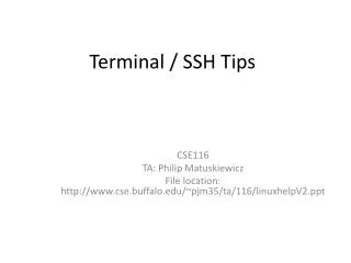 Terminal / SSH Tips