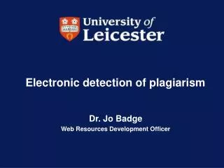 Electronic detection of plagiarism