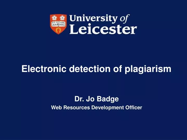 electronic detection of plagiarism