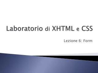 laboratorio di xhtml e css