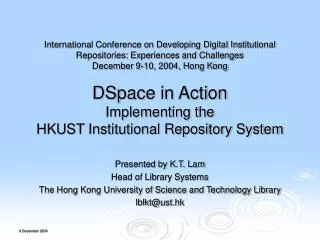 Presented by K.T. Lam Head of Library Systems