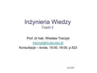 in ynieria wiedzy cz 2