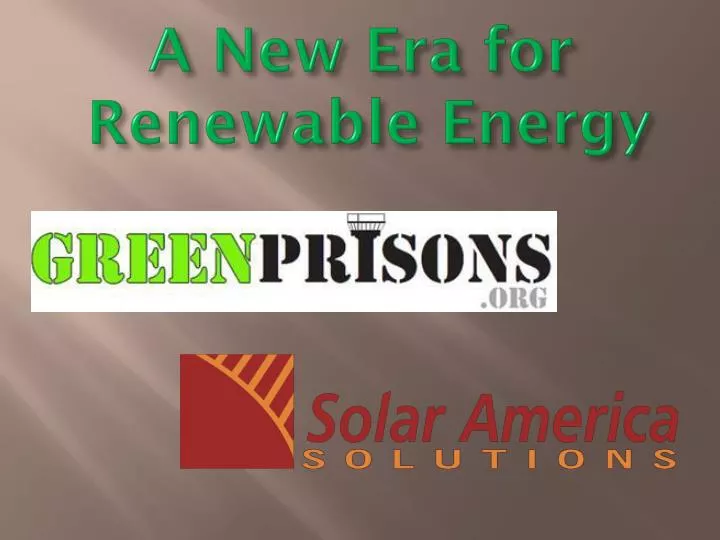 a new era for renewable energy