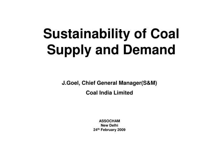 sustainability of coal supply and demand