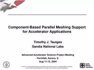 Component-Based Parallel Meshing Support for Accelerator Applications