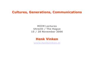 cultures generations communications