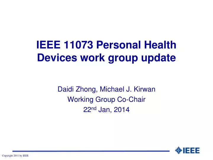 ieee 11073 personal health devices work group update