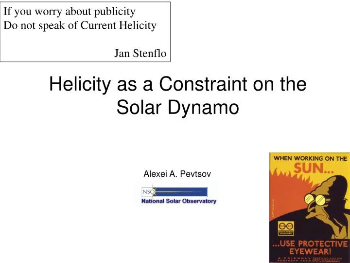 helicity as a constraint on the solar dynamo