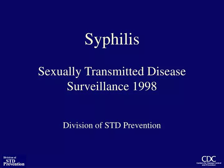 syphilis sexually transmitted disease surveillance 1998