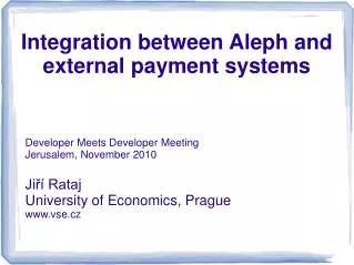 Integration between Aleph and external payment systems