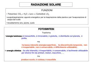 RADIAZIONE SOLARE