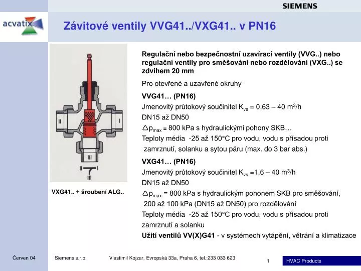 z vitov ventily vvg41 vxg41 v pn16