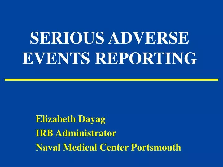 serious adverse events reporting