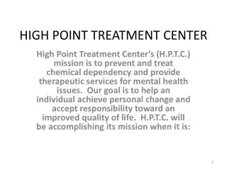 HIGH POINT TREATMENT CENTER