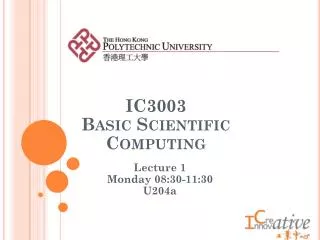 IC3003 Basic Scientific Computing