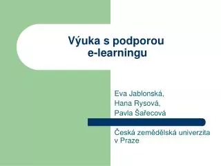 v uka s podporou e learningu