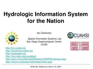 Hydrologic Information System for the Nation