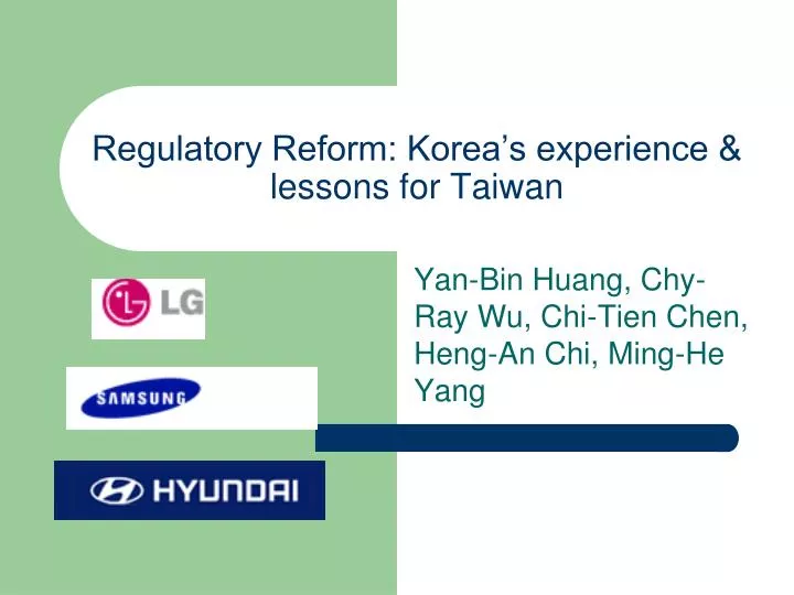 regulatory reform korea s experience lessons for taiwan