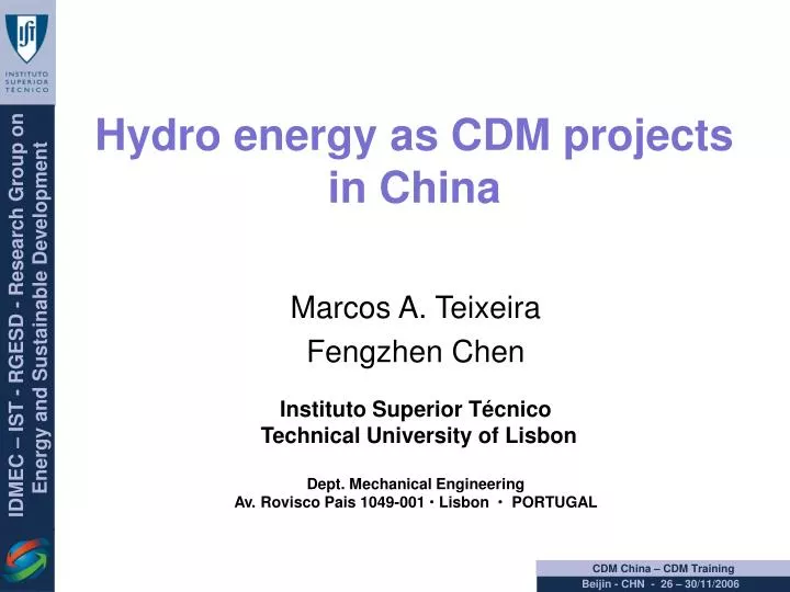 hydro energy as cdm projects in china