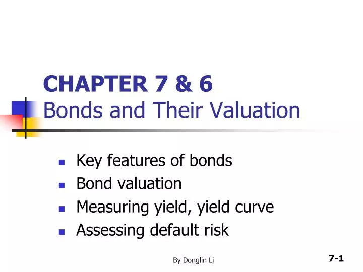 chapter 7 6 bonds and their valuation