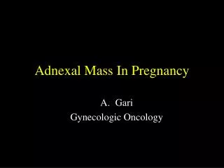 Adnexal Mass In Pregnancy