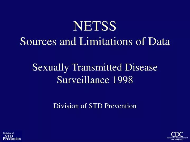 netss sources and limitations of data sexually transmitted disease surveillance 1998
