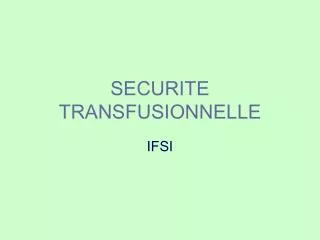 securite transfusionnelle