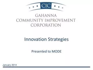 Innovation Strategies Presented to MODE