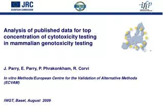 Analysis of published data for top concentration of cytotoxicity testing