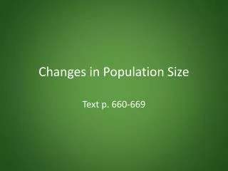 changes in population size