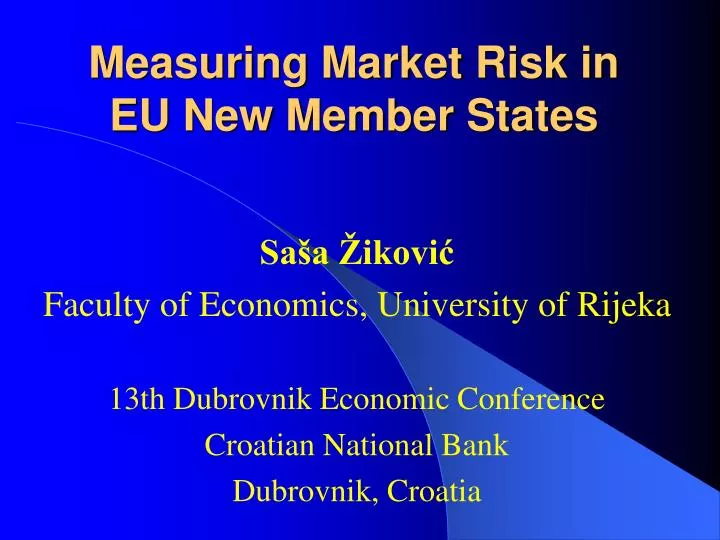 measuring market risk in eu new member states