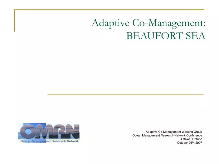 adaptive co management beaufort sea