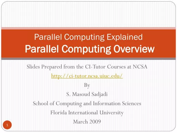 PPT - Parallel Computing Explained Parallel Computing Overview ...