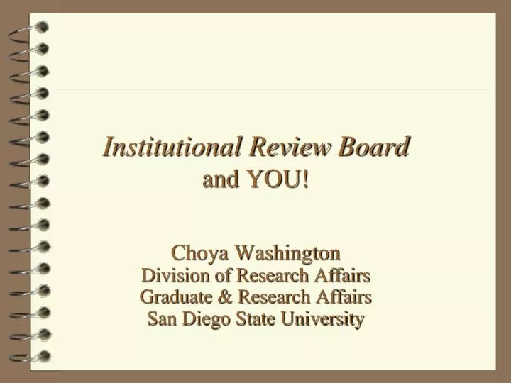 institutional review board and you
