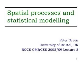 Spatial processes and statistical modelling