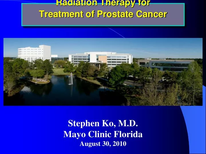 radiation therapy for treatment of prostate cancer