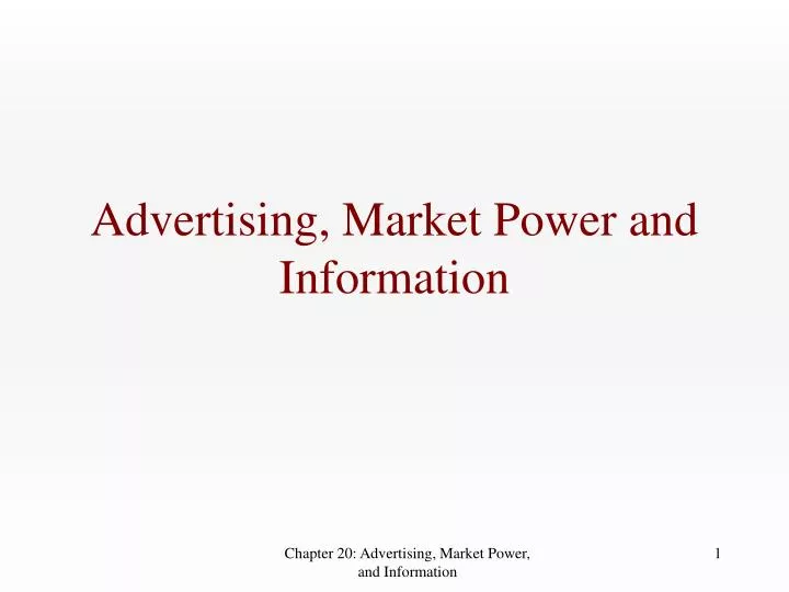 advertising market power and information