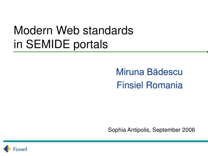 modern web standards in semide portals