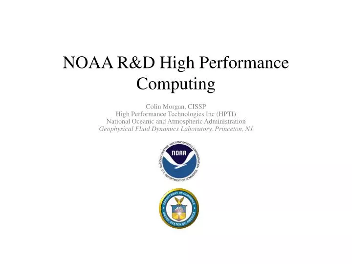 noaa r d high performance computing