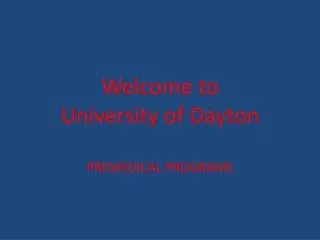 Welcome to University of Dayton