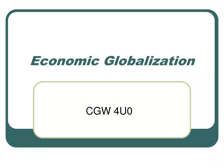 economic globalization