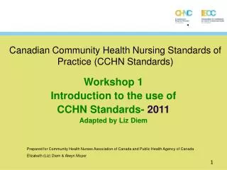 Canadian Community Health Nursing Standards of Practice (CCHN Standards)