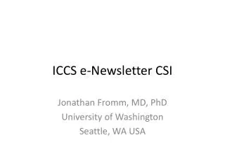 ICCS e-Newsletter CSI