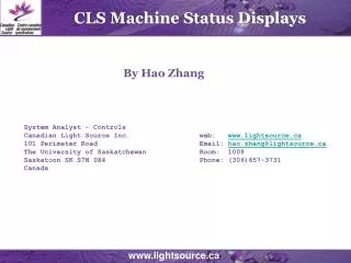 CLS Machine Status Displays