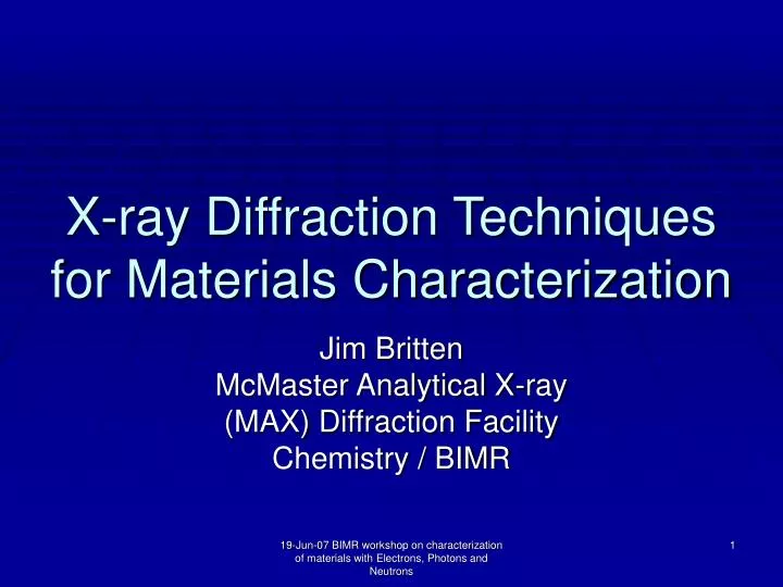 x ray diffraction techniques for materials characterization