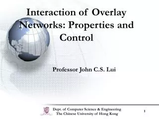 Interaction of Overlay Networks: Properties and Control