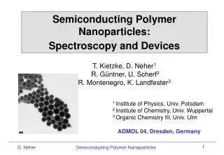 Semiconducting Polymer Nanoparticles: Spectroscopy and Devices